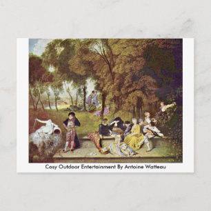 Cosy Outdoor Entertainment By Antoine Watteau Postcard