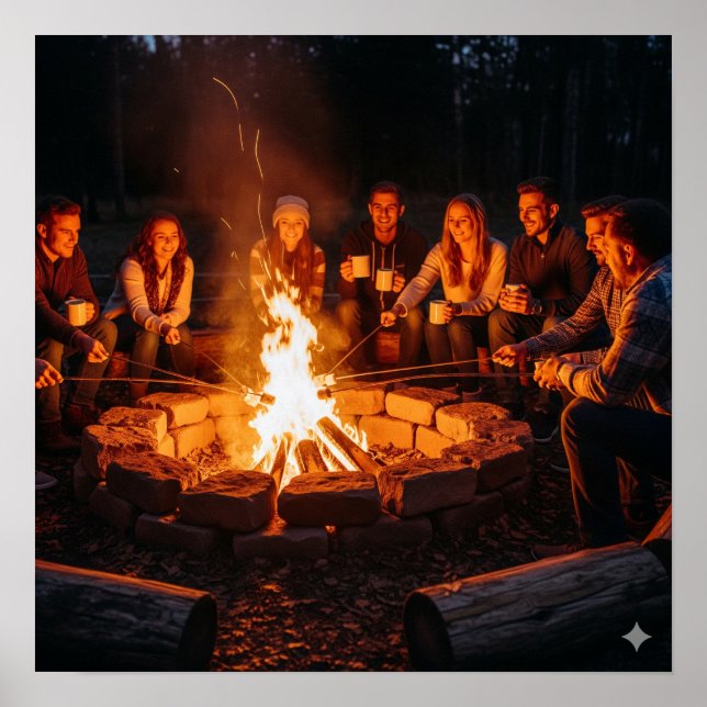 Cosy Outdoor Fire Pit Poster (Front)