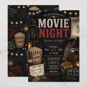 Cosy Outdoor Movie Night Invitation