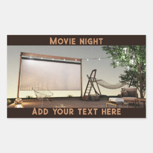 Cosy Outdoor Movie Night Rectangular Sticker