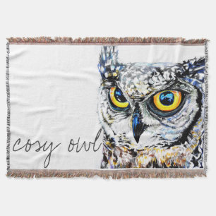 Cosy owl throw blanket