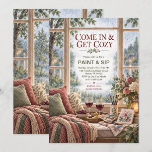 Cosy Paint and Sip Party Invitation