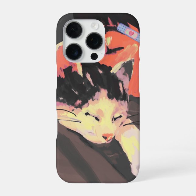 Cosy Painted Cat and Person Illustration Art iPhone Case (Back)