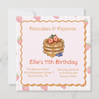 Cosy Pancake & Pajama Brunch Birthday Invitation