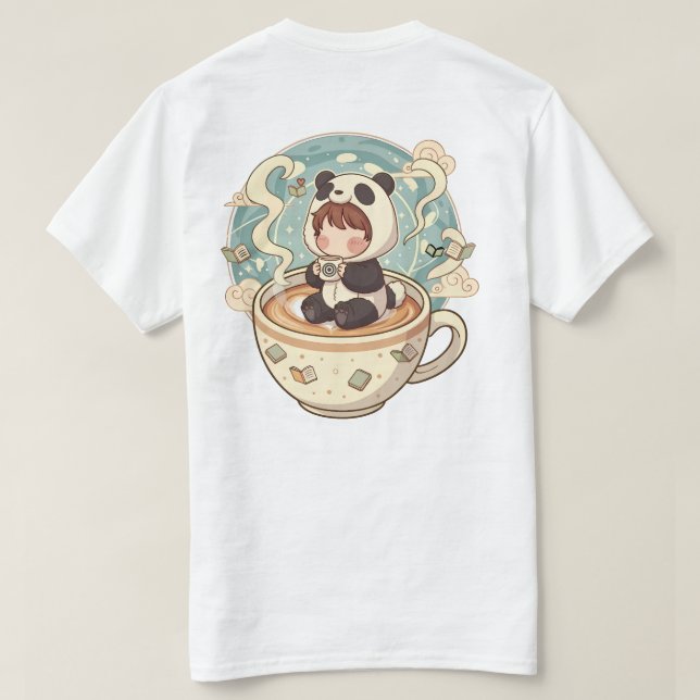 Cosy Panda Coffee Men's Graphic Tee (Design Back)