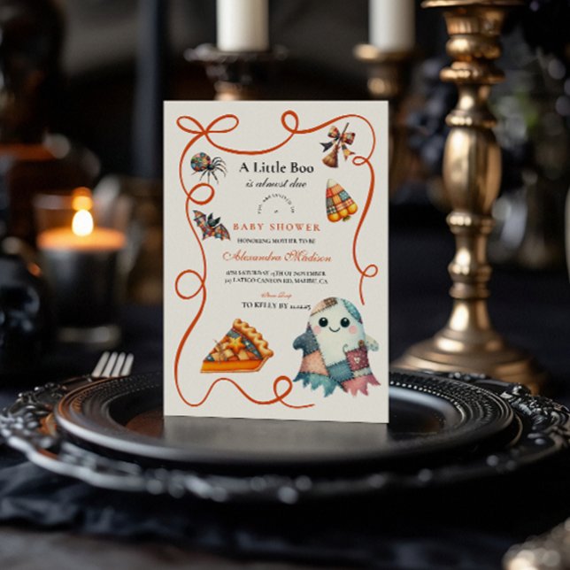Cosy Patchwork Halloween Baby Shower Invitation (Creator Uploaded)