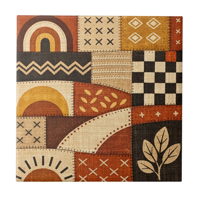 Cosy Patchwork Modern Ceramic Tile (Front)