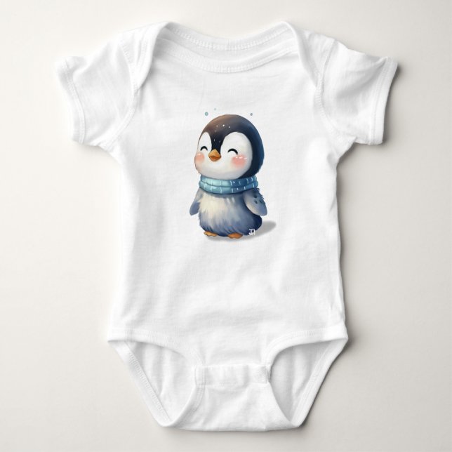 Cosy Penguin Baby Bodysuit (Front)
