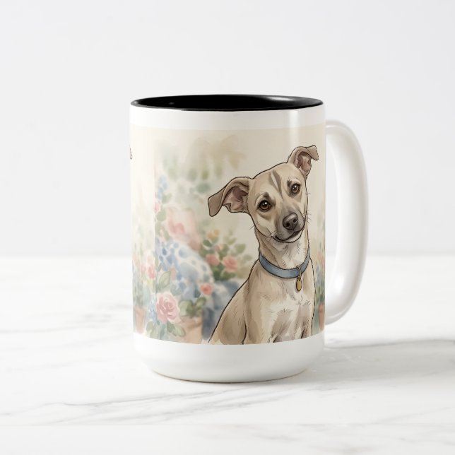 Cosy Pet Lover Design LinaPawStudio Two-Tone Coffee Mug (Front Right)