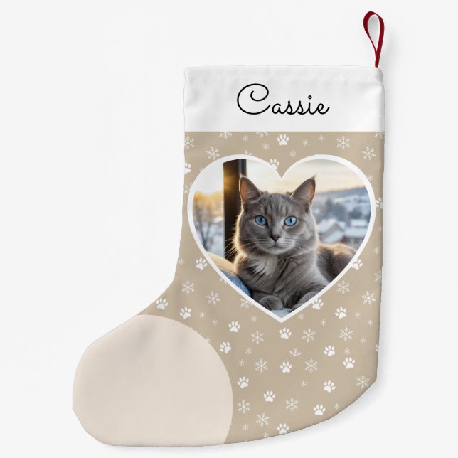 Cosy Pet Photo Cream Christmas Small Christmas Stocking (Back)