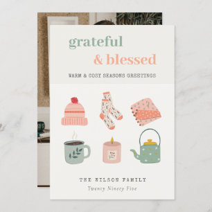 Cosy Photo Winter Essential Seasons Greetings Holiday Card