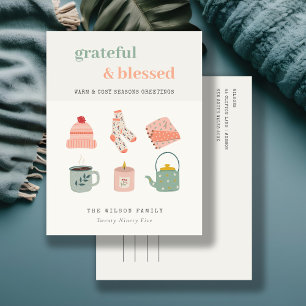 Cosy Photo Winter Essential Seasons Greetings Holiday Postcard