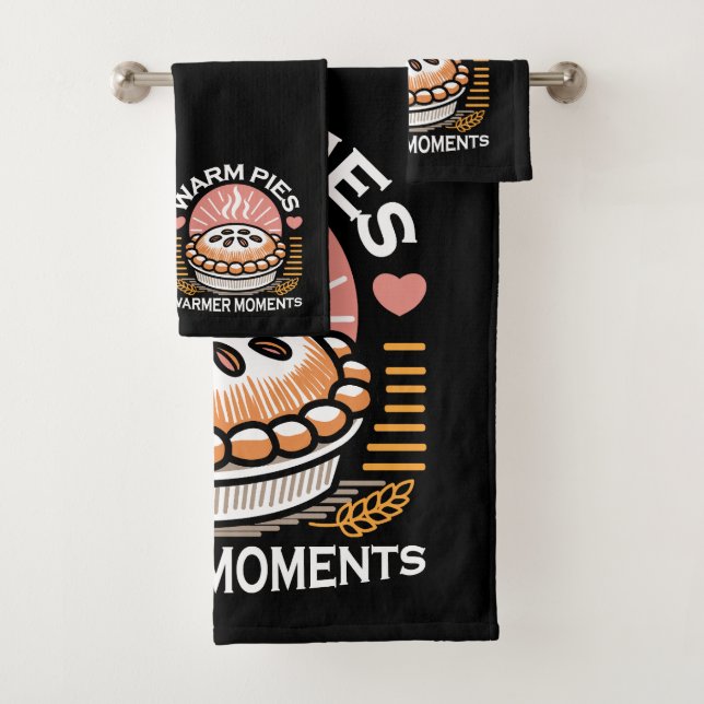 Cosy Pie Illustration: Warm Pies Warmer Moments Bath Towel Set (Insitu)