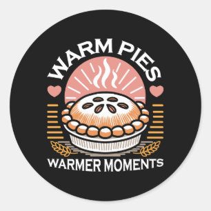 Cosy Pie Illustration: Warm Pies Warmer Moments Classic Round Sticker