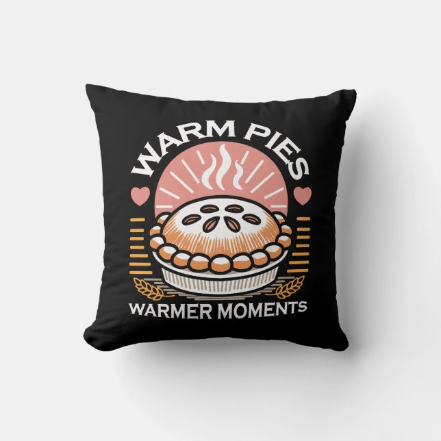 Cosy Pie Illustration: Warm Pies Warmer Moments Cushion (Front)