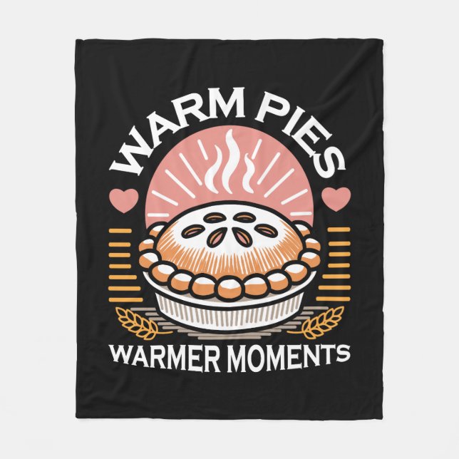 Cosy Pie Illustration: Warm Pies Warmer Moments Fleece Blanket (Front)