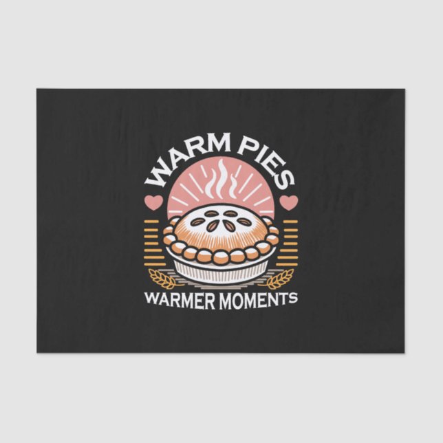 Cosy Pie Illustration: Warm Pies Warmer Moments Tissue Paper (Front)