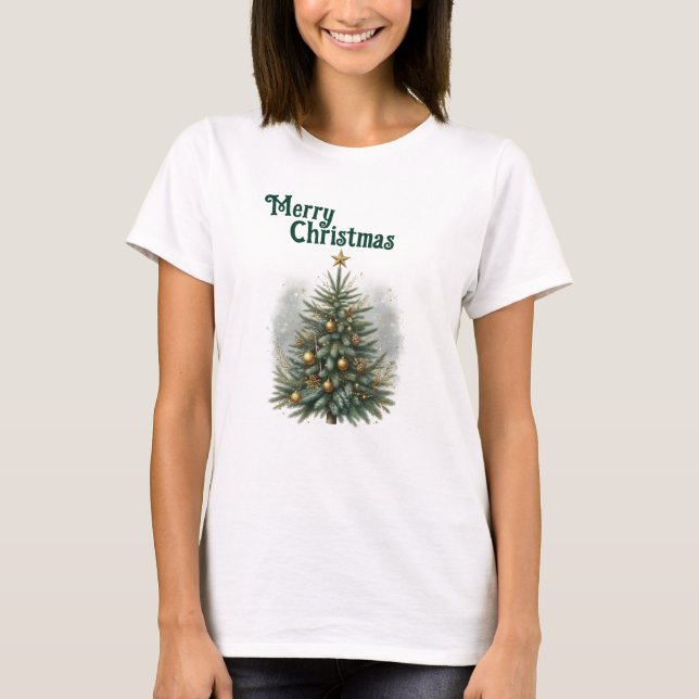 Cosy Pine Christmas Tree  T-Shirt (Front)