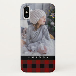 Cosy plaid and photo iPhone x case
