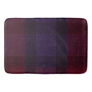 Cosy Plaid Burgundy Maroon Purple Bath Mat
