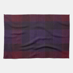 Cosy Plaid Burgundy Maroon Purple Tea Towel