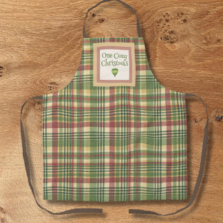 Cosy Plaid Christmas Kitchen Apron
