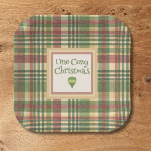 Cosy Plaid Christmas Party Napkins Paper Plate