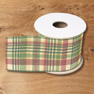 Cosy Plaid Christmas Rustic Charm Grosgrain Ribbon