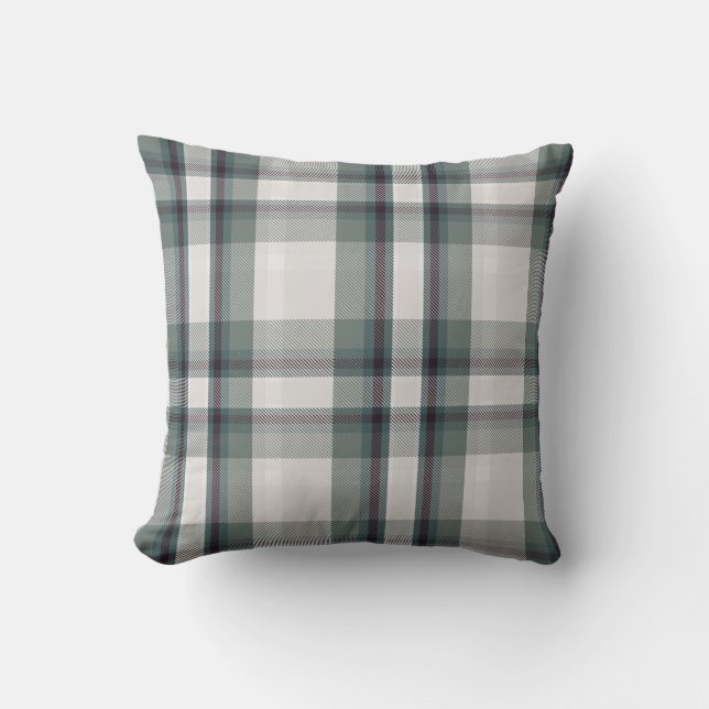 Cosy Plaid Winter Flannel Inspired Throw Pillow (Front)