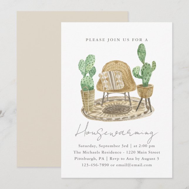 Cosy Plants New Home Housewarming Announcement (Front/Back)