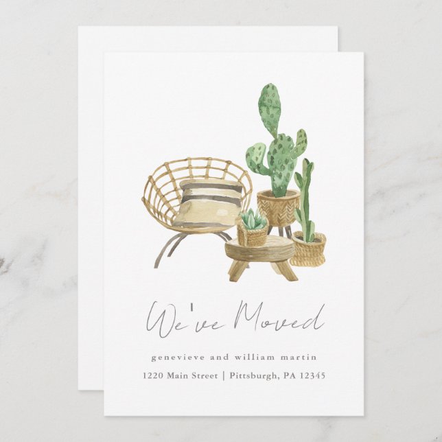 Cosy Plants New Home Moving Announcement (Front/Back)