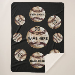 Cosy Plush Sherpa Baseball Blanket, Personalised Blanket