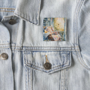 Cosy Porch with Quilt and Lemonade Charm 15 Cm Square Badge