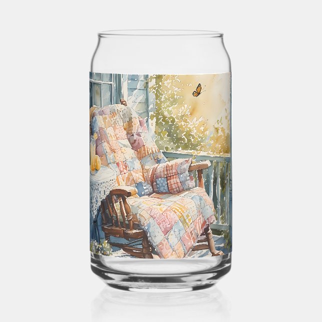 Cosy Porch with Quilt and Lemonade Charm Can Glass (Front)
