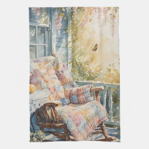 Cosy Porch with Quilt and Lemonade Charm Tea Towel
