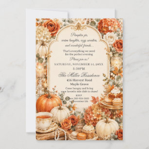 Cosy Pumpkin Harvest Friendsgiving Thanksgiving Invitation