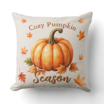 Cosy Pumpkin Season - Fall Throw Pillow