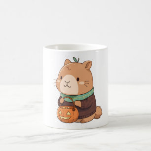 Cosy Pumpkin Sweater Capybara Autumn Leaves Coffee Mug