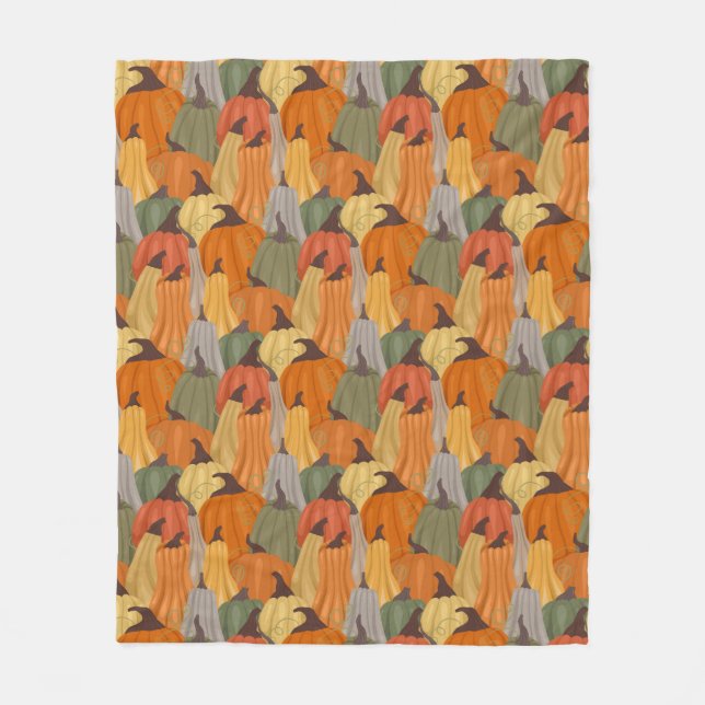 Cosy pumpkins fleece blanket (Front)