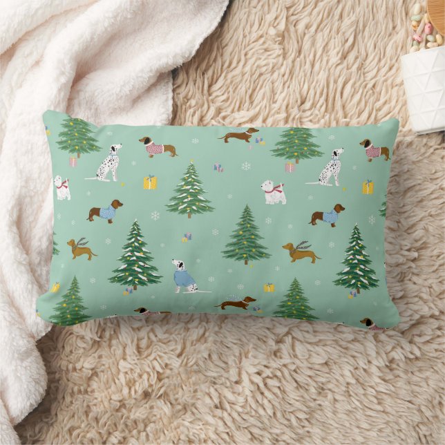 Cosy Pup Pastel Green Lumbar Cushion (Blanket)