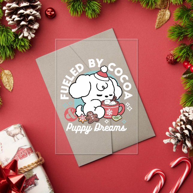 Cosy Puppy Dreams – Hot Chocolate and Christmas Acrylic Invitations (Insitu (Holiday))