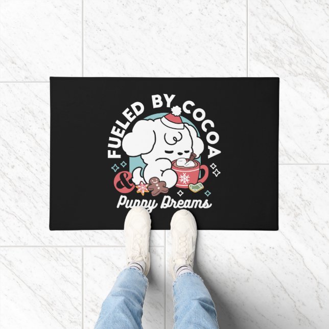Cosy Puppy Dreams – Hot Chocolate and Christmas Doormat (Indoor)