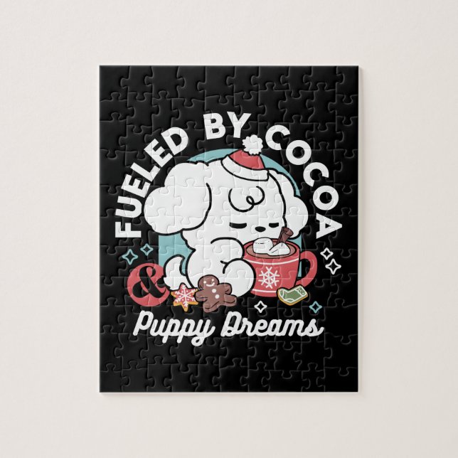 Cosy Puppy Dreams – Hot Chocolate and Christmas Jigsaw Puzzle (Vertical)