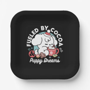 Cosy Puppy Dreams – Hot Chocolate and Christmas Paper Plate
