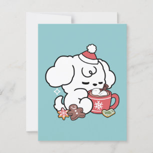 Cosy Puppy Dreams – Hot Chocolate and Christmas Postcard
