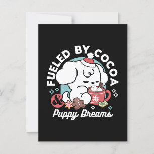 Cosy Puppy Dreams – Hot Chocolate and Christmas Postcard