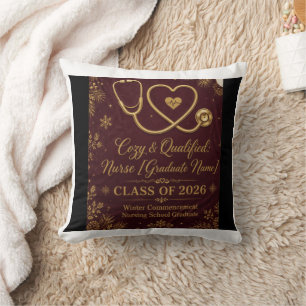 Cosy & Qualified Nurse Graduation Sherpa Fleece Bl Cushion