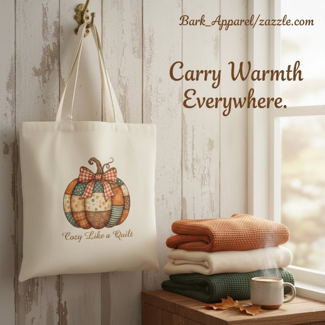 Cosy Quilt Pumpkin - Autumn Fall Apparel & Gifts Tote Bag (Creator Uploaded)