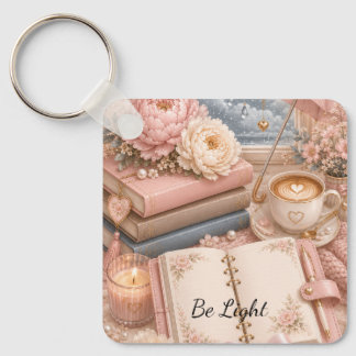 Cosy Rainy Day Floral Keychain Editable