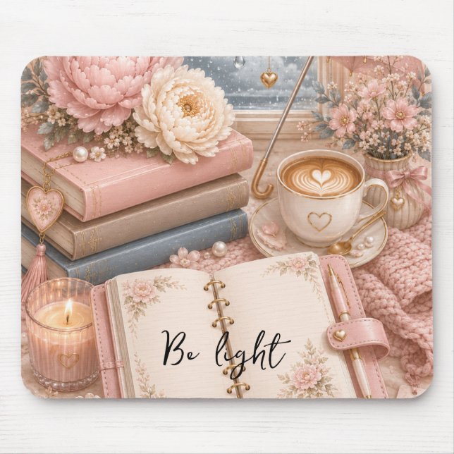 Cosy Rainy Day Floral Mouse Pad editable (Front)